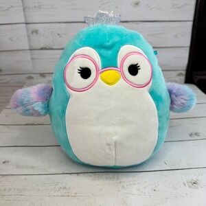 Squishmallow Raina Penguin 8" Plush Pink Glasses Crown